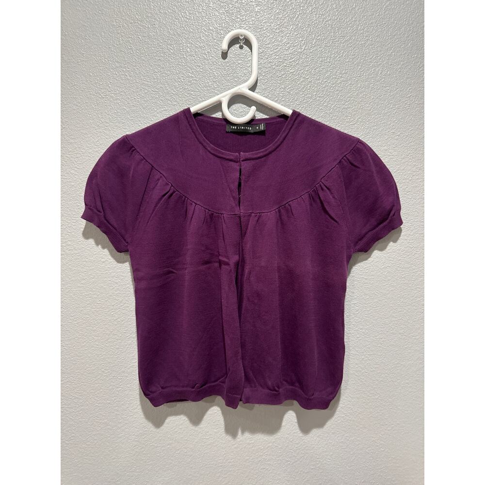 The limited purple short sleeve blouse size small